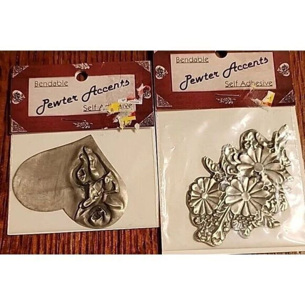 Vintage Bendable Pewter Accents Self Adhesive‎ Patches Sealed  Set Of  NOS Y2K